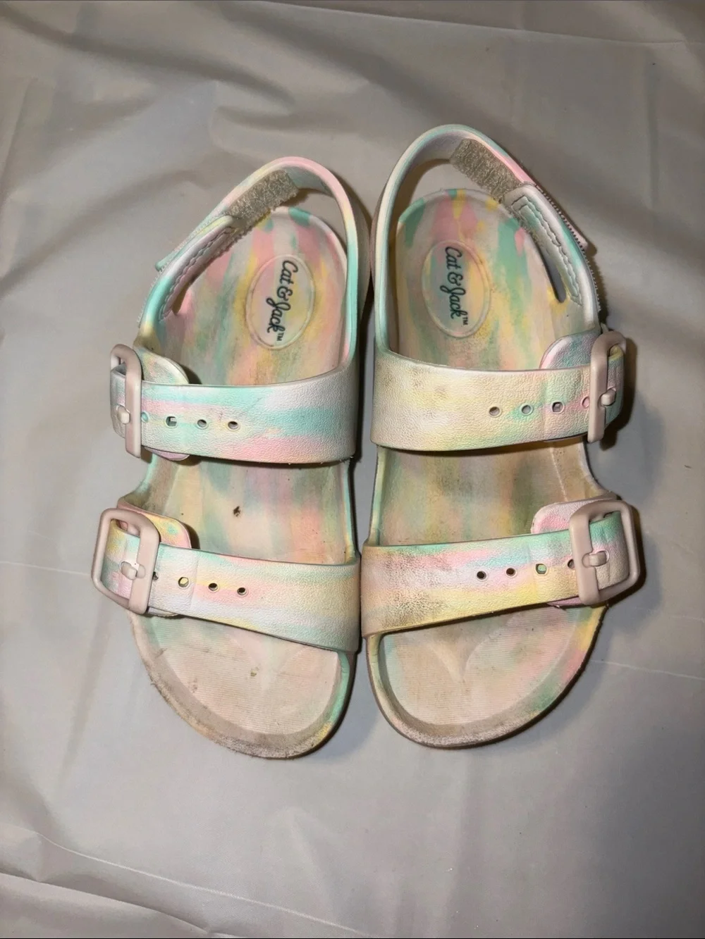 Cat & Jack Kids Iridescent Pastel Buckle Sandals - Multi